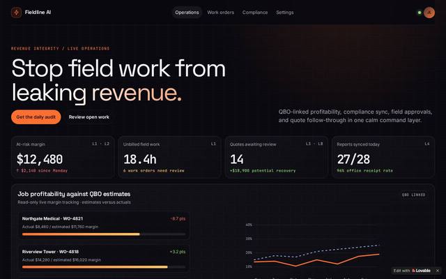 Screenshot of FieldLine AI
