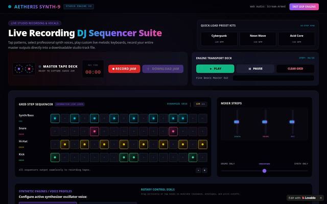 Screenshot of Aetheris Synth