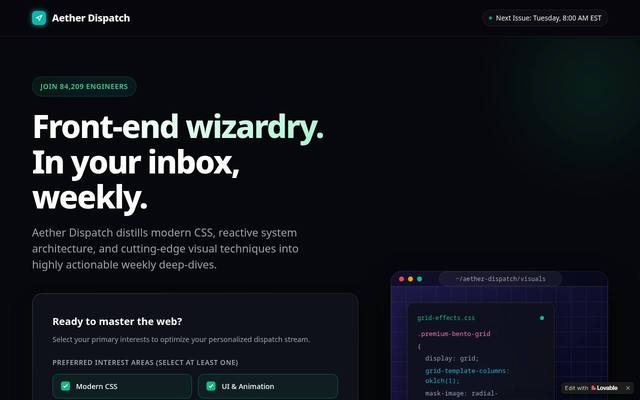 Screenshot of AetherDispatch