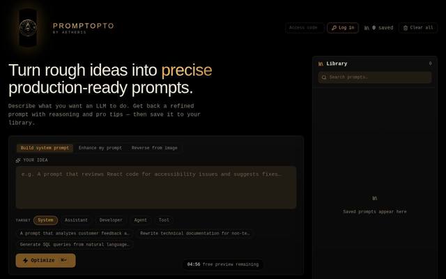 Screenshot of PromptOpto